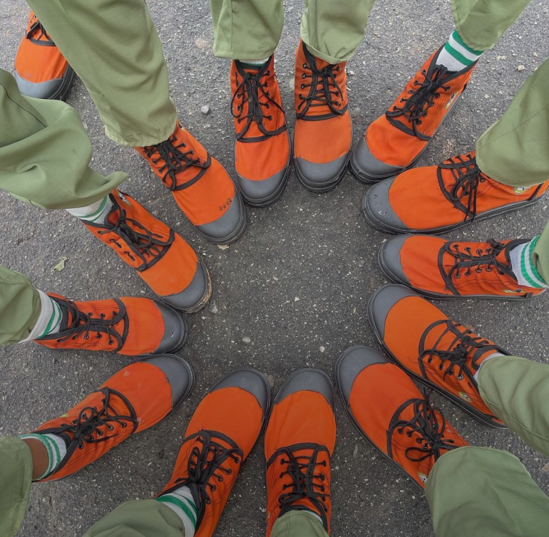 NYSC boots in a circle